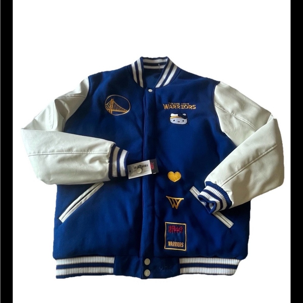 Exclusive Hello Kitty Golden State Warriors reversible bomber jacket 3XL New